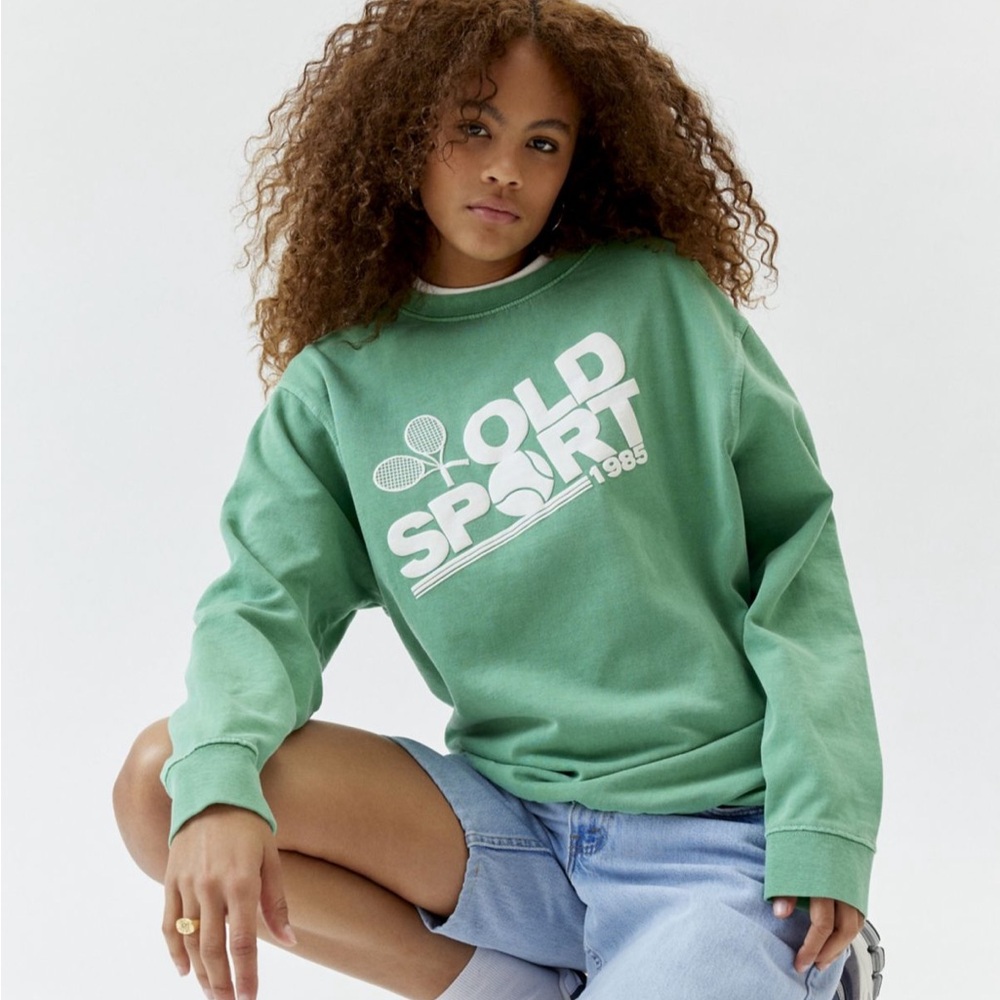 Old Sport Puff Paint Pullover Sweatshirt